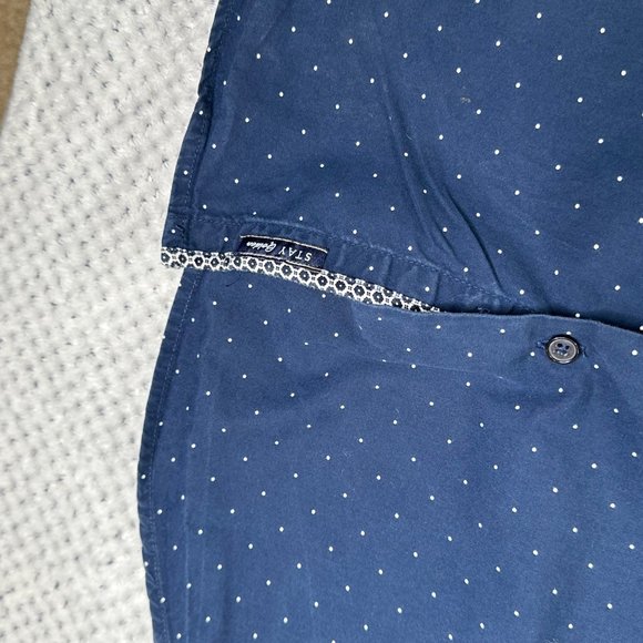 Ricky Singh Shirt Mens Large Slim Fit Blue Short Sleeve Button Front Casual - Picture 7 of 12